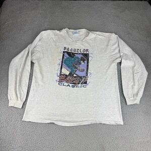 vintage mt bachelor oregon skiing long sleeve shirt mens size‎ Xl Hanes Beefy